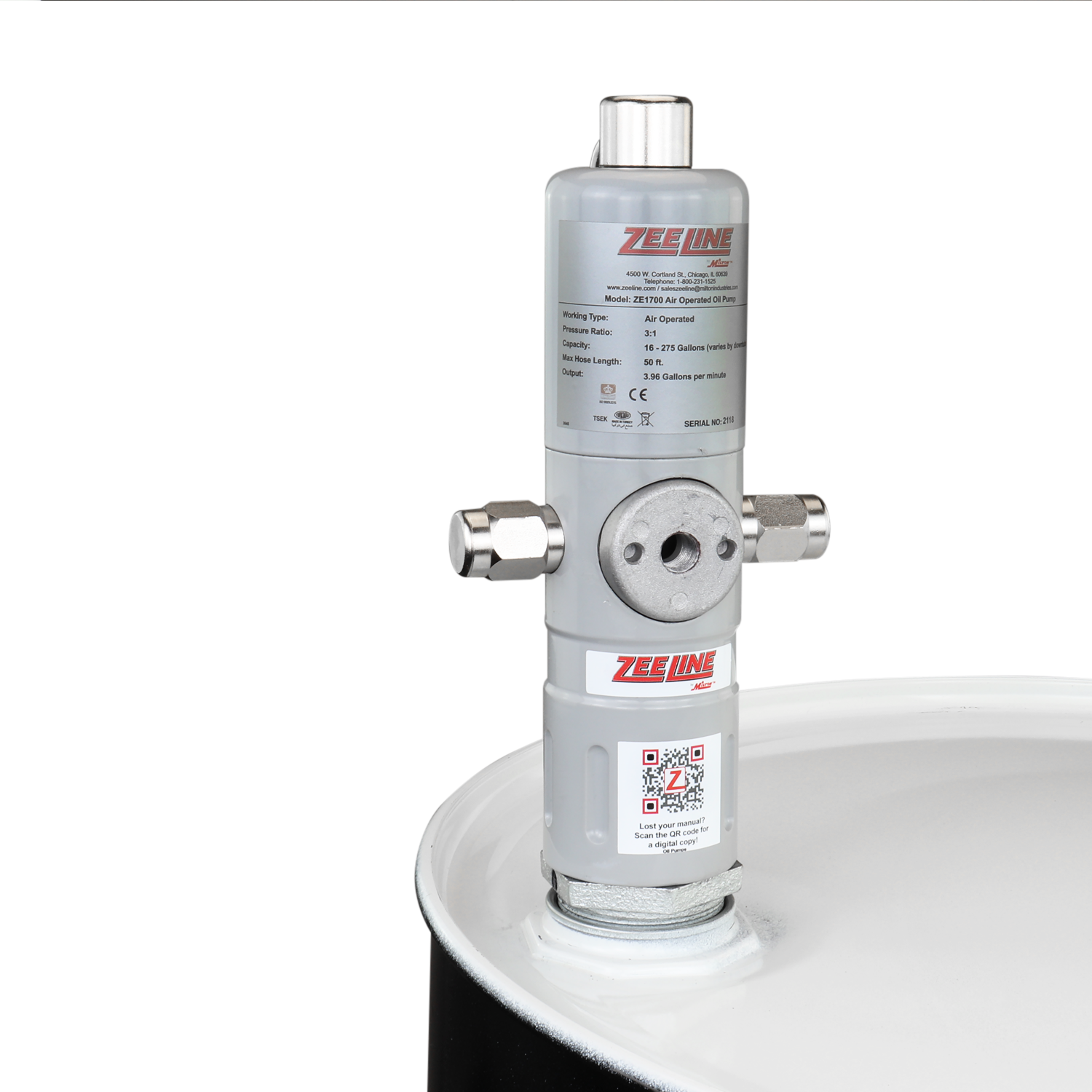 ZE1700 – 3:1 Pneumatic Stub Style Standard Flow Rate Piston Pump