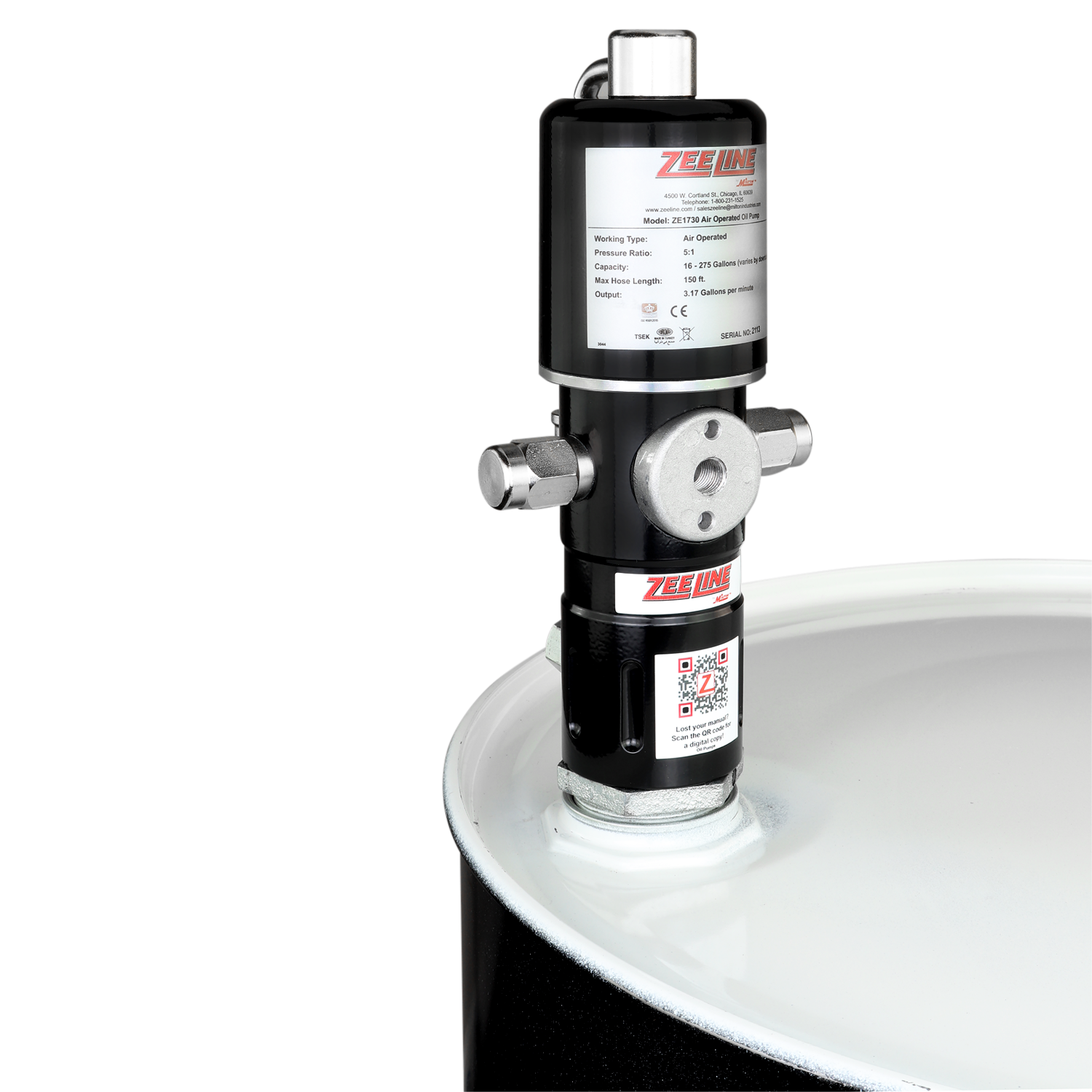 ZE1730 – 5:1 Pneumatic Stub Style Standard Flow Rate Piston Pump