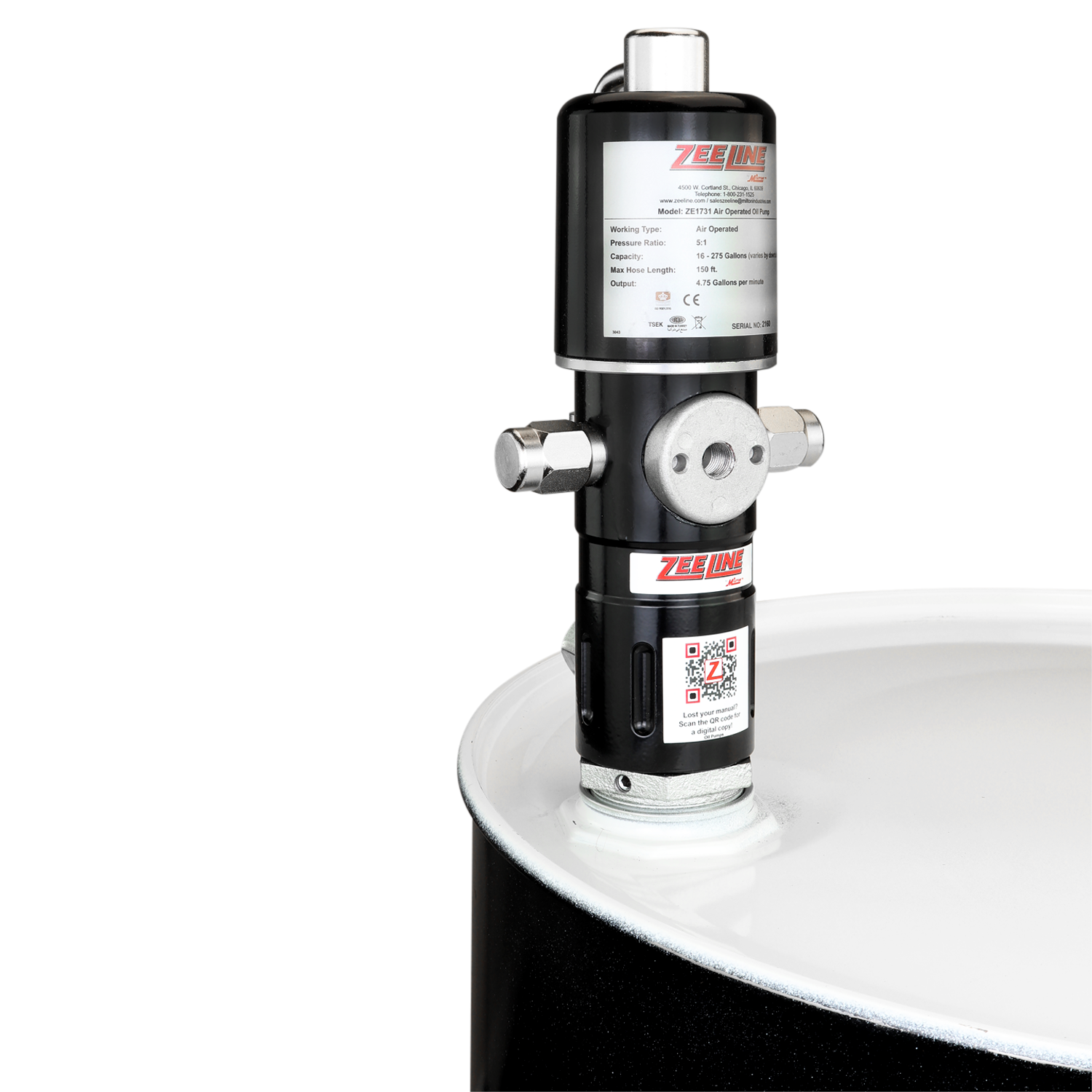 ZE1731 – 5:1 Pneumatic Stub Style High Flow Rate Piston Pump (Double Action)