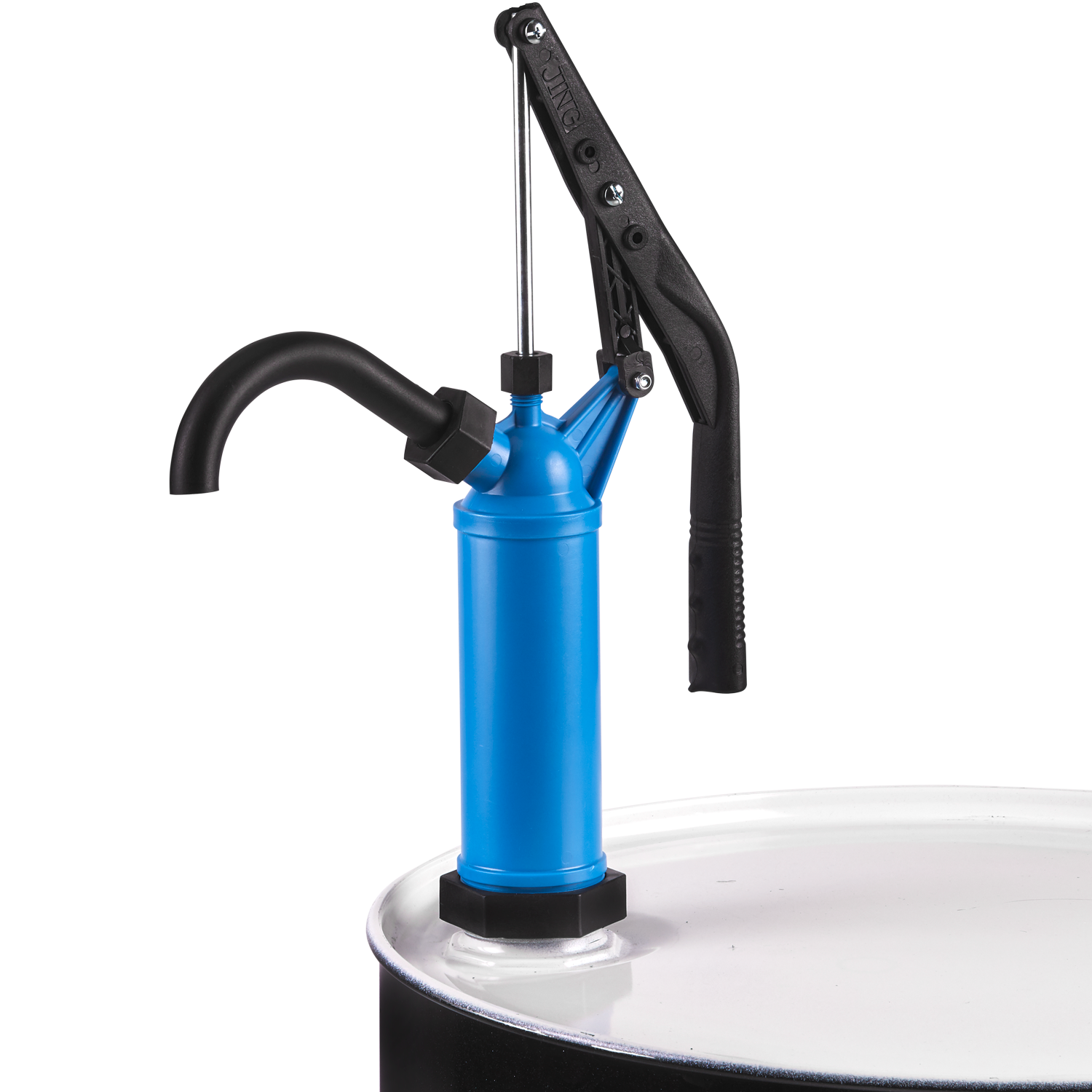 Versatile plastic lever pump designed for 15-55 gallon drums Versatile plastic lever pump designed for 15-55 gallon drums