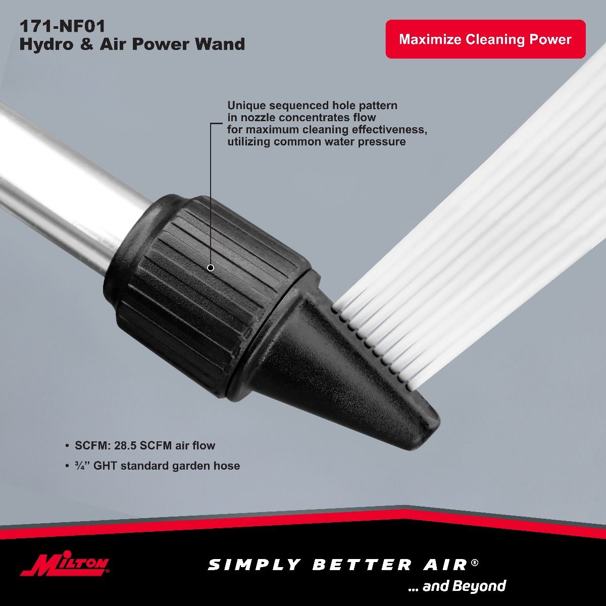171-NF01 - Milton® 2-in-1 High Volume Hydro and Air Cleaning Power Wand®