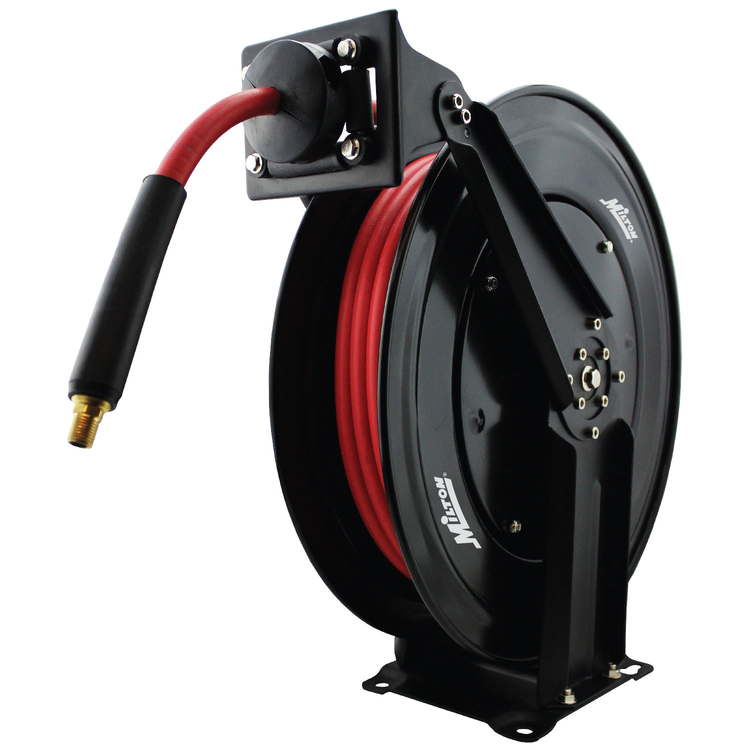 Hromee Retractable Air Hose Reel with 3/8 in. x 50 Ft Hybrid Air