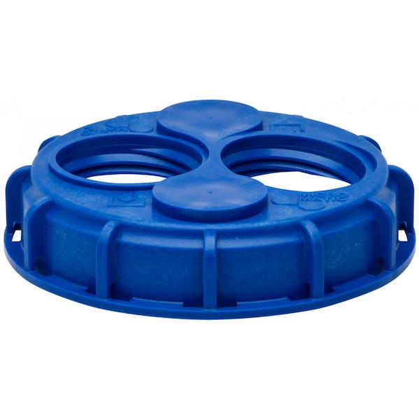 ZE5792 - 6” Dual Bung IBC Center Cap (Blue)