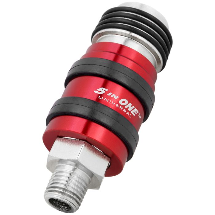 5 In One® Universal Safety Exhaust Quick-Connect Industrial Coupler, 1/4