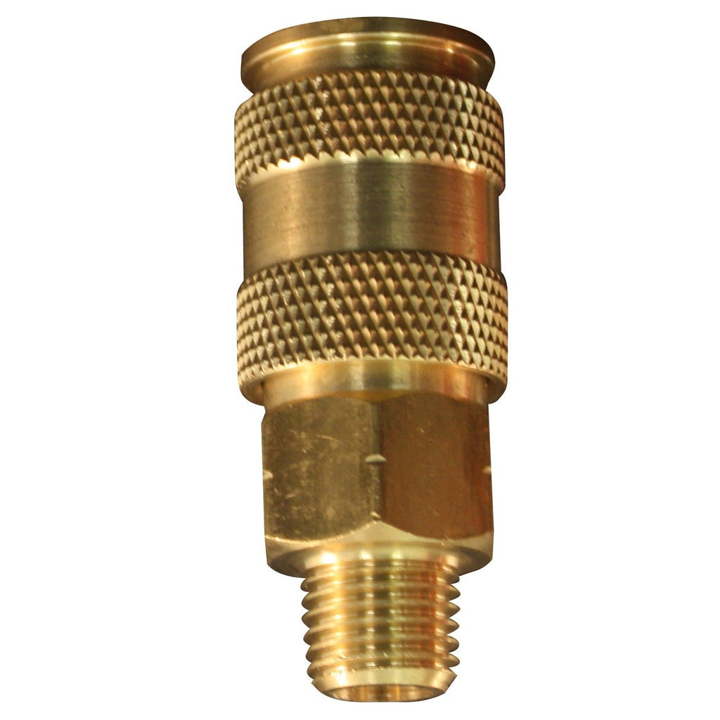S-765W - Milton® 1/4" MNPT High Flow (V-Style) Quick-Connect BrassCoupler (Sold Individually)
