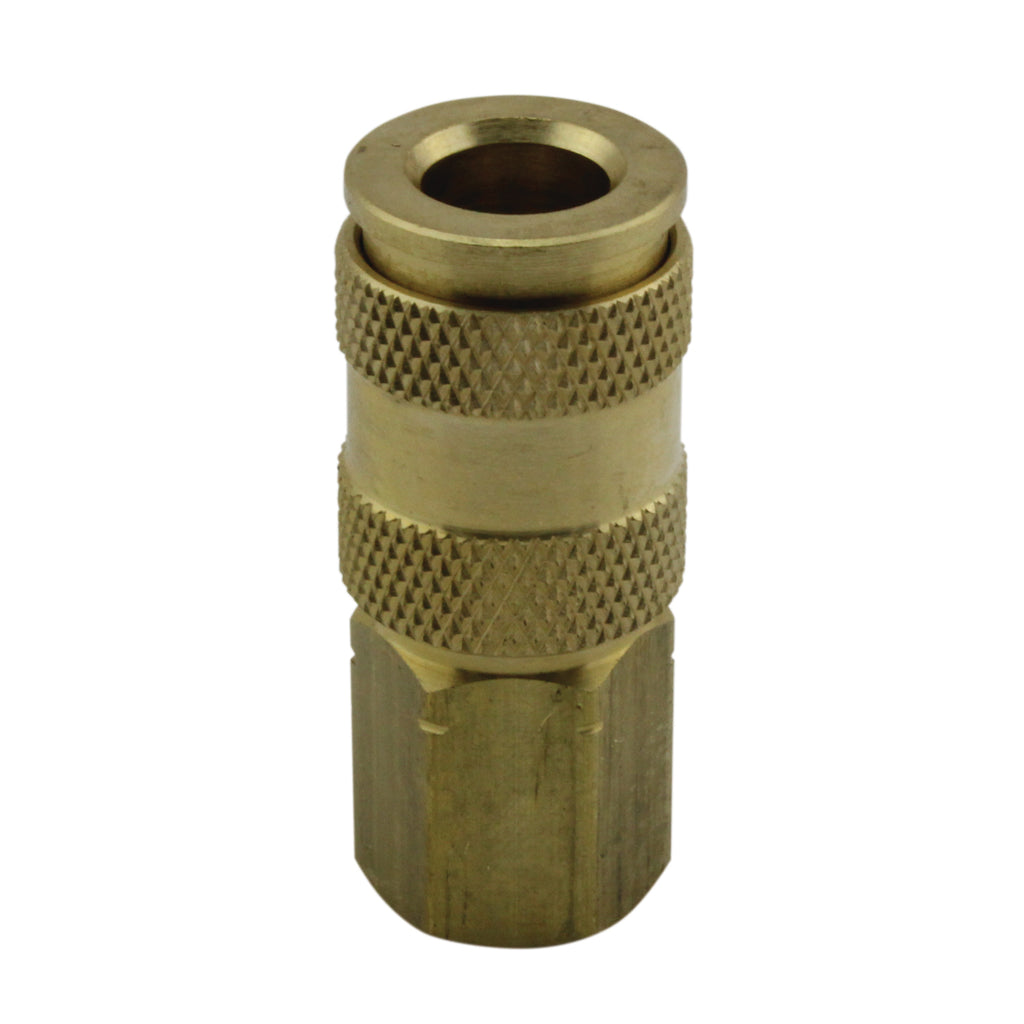 S-766W - Milton® 3/8" FNPT High Flow (V-Style) Quick-Connect Brass Coupler (Sold Individually)