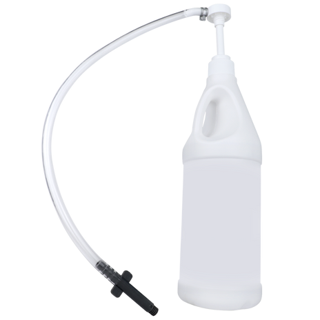 ZE1021 – Hand Pump for Quart Bottles with Plastic Hands-Free Adapter (28mm neck).