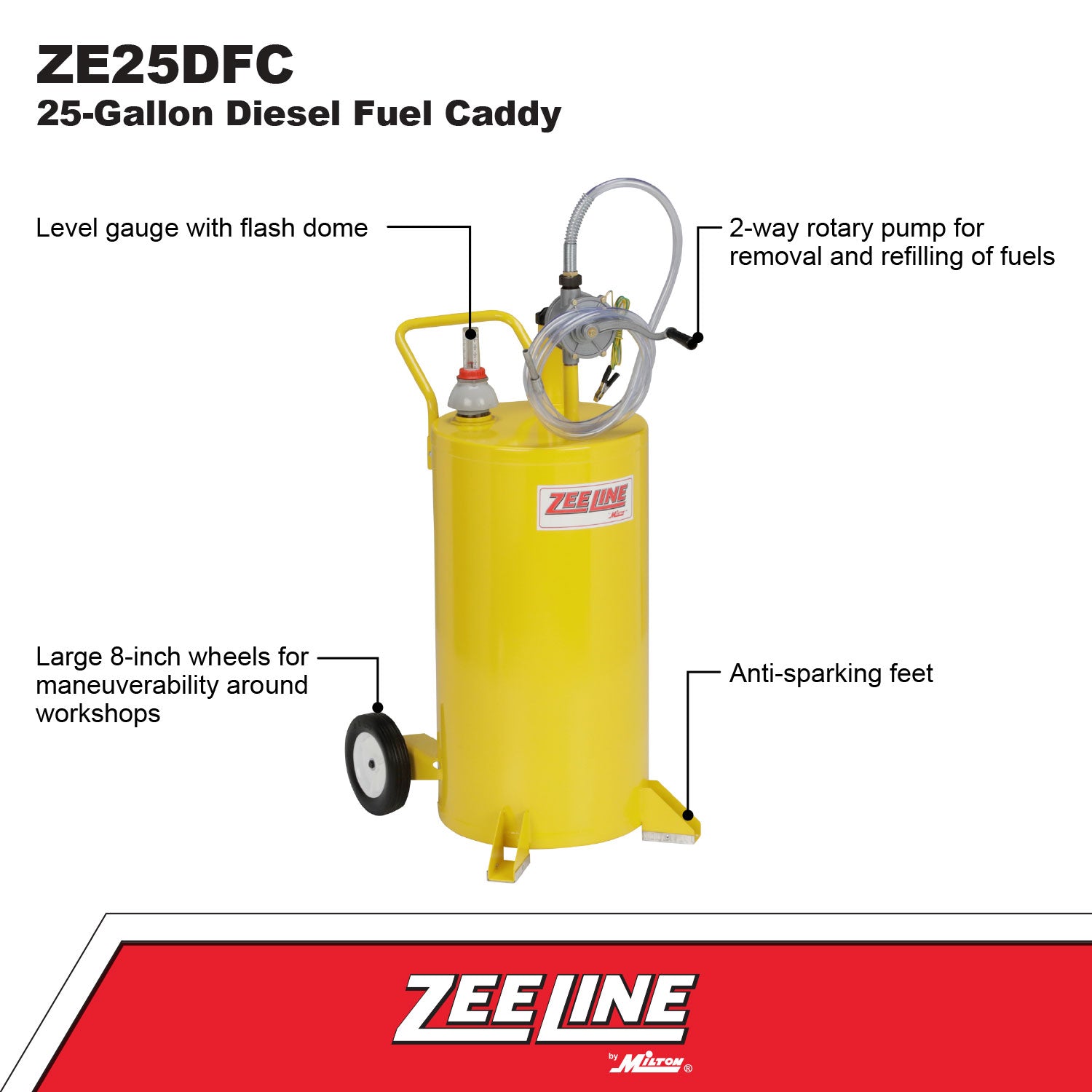 ZE25DFC - 25-Gallon Diesel Fuel Caddy w/Two-Way Rotary Pump