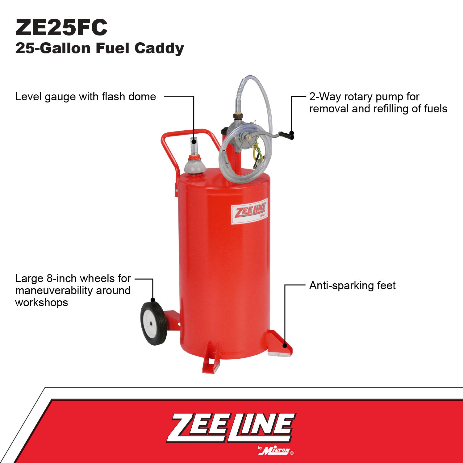 ZE25FC - 25-Gallon Fuel Caddy w/Two-Way Rotary Pump
