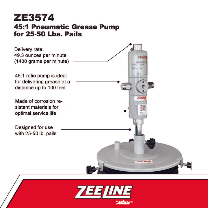 ZE3574-Air operated 60:1 grease system for 25-50lb pail with ZE3574-Air operated 60:1 grease system for 25-50lb pail with