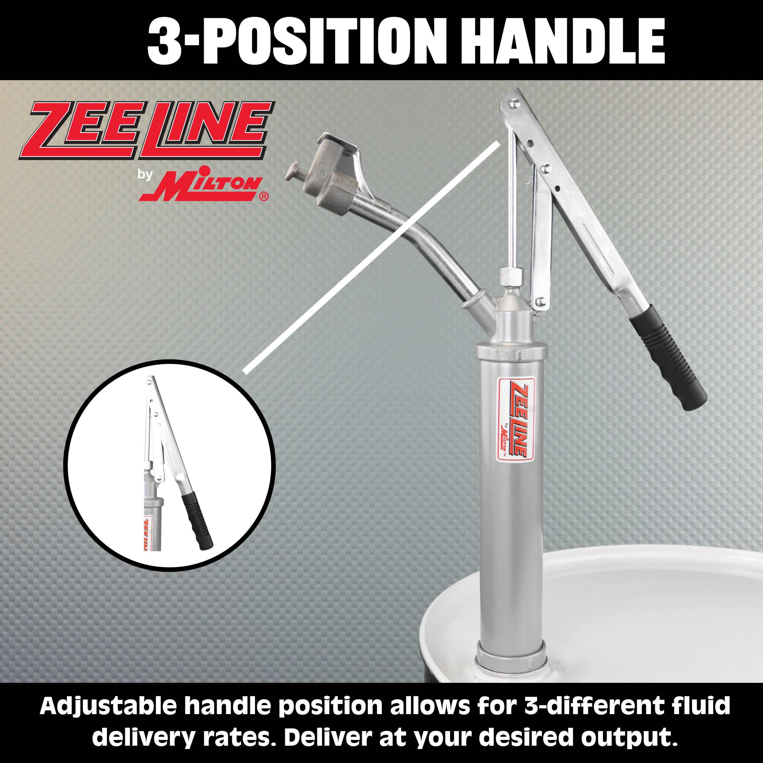 ZE382 - Hand Operated Lever Drum Pump with Non-Drip Spout (1 Gallon Per 9 Strokes)