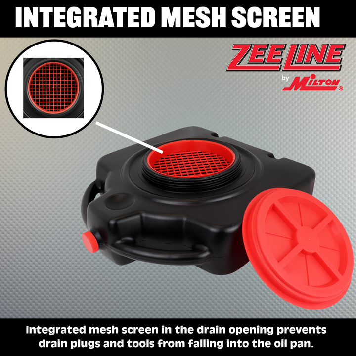 Zeeline Oil Change Pan - 15 Quart With Filter Drain Screen & Pour Spout