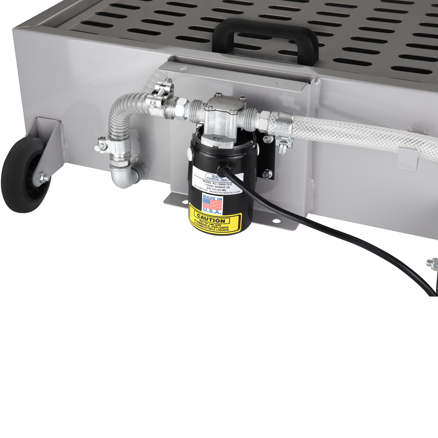 ZELP26-EP - 26 Gallon Steel Low Profile Oil Drain with Electric Pump