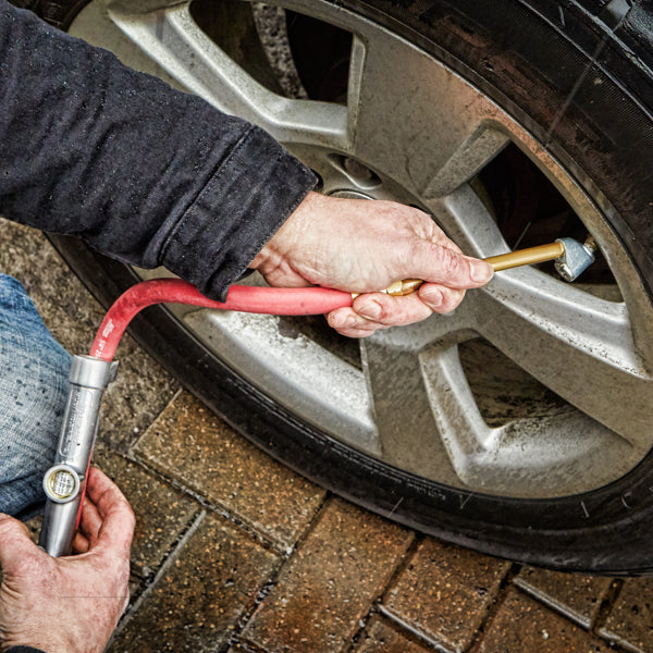 NEW & IMPROVED - s506 Milton® Tire Inflator Gauge with Dual Head Air Chuck 15” Air Hose 10-160 PSI