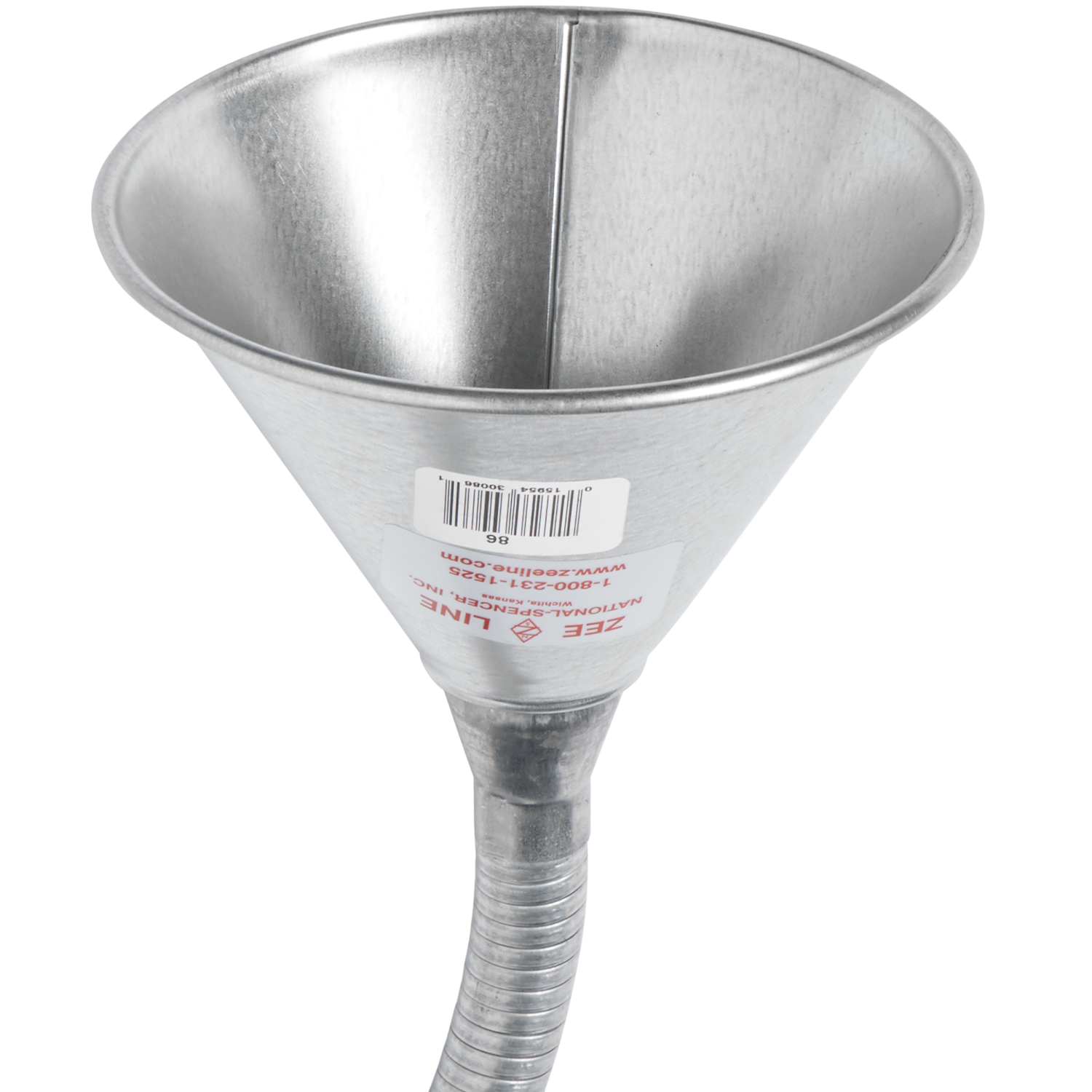 ZE86W - Funnel with Screen & 14 inch Flexible Metal Spout