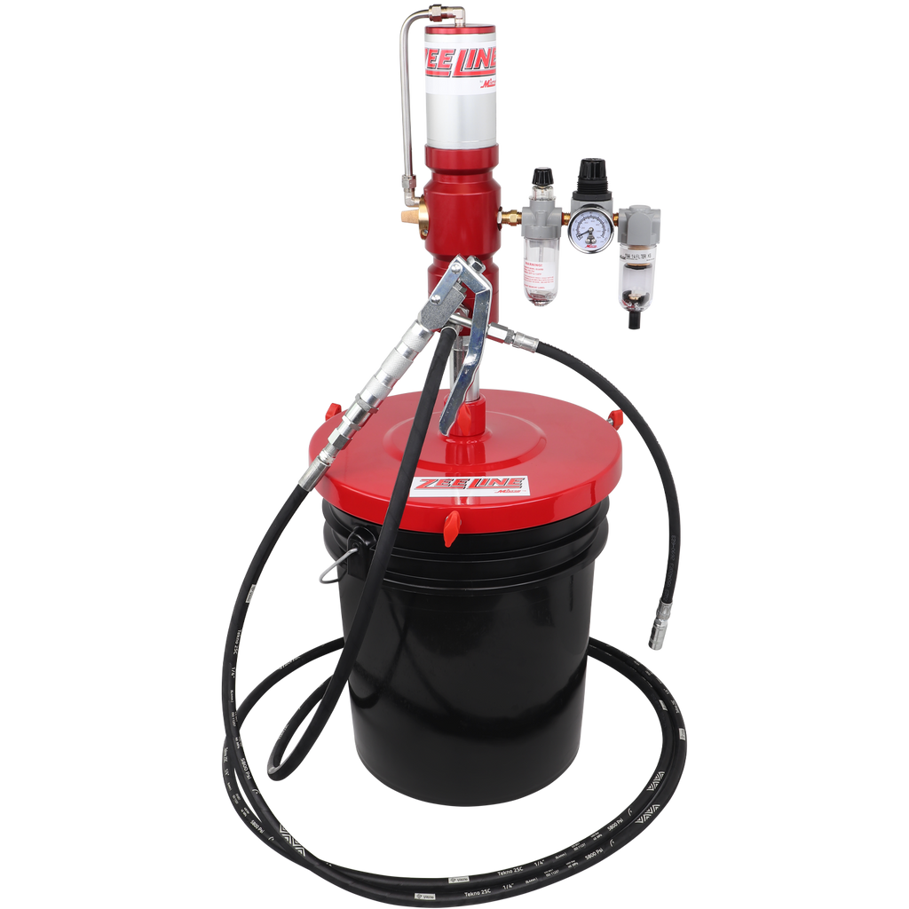 Pump Greasing Unit ZE3574PK-Air operated 60:1 grease system for 25-50lb pail with max ...