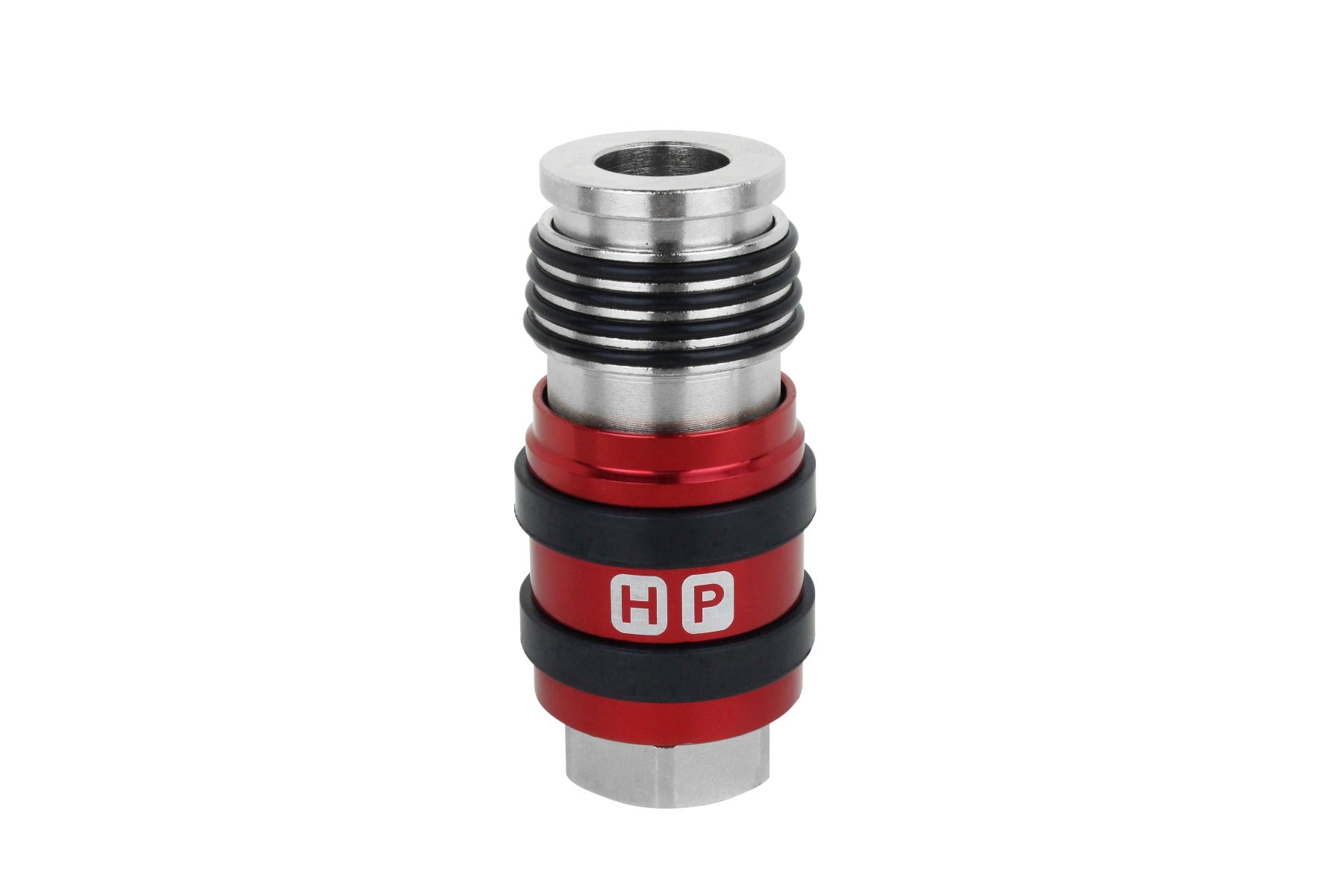 2-In-ONE Universal Safety Exhaust Industrial Coupler, 3/8" FNPT x 3/8" Body Flow, Single PATENTED