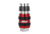 2-In-ONE Universal Safety Exhaust Industrial Coupler, 3/8" FNPT x 3/8" Body Flow, Single PATENTED