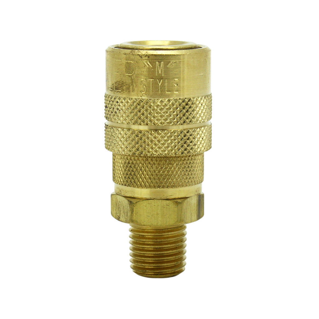 S-716W - Milton® 1/4" MNPT Industrial Interchange (M-STYLE®) Quick-Connect Brass Coupler (Sold Individually)