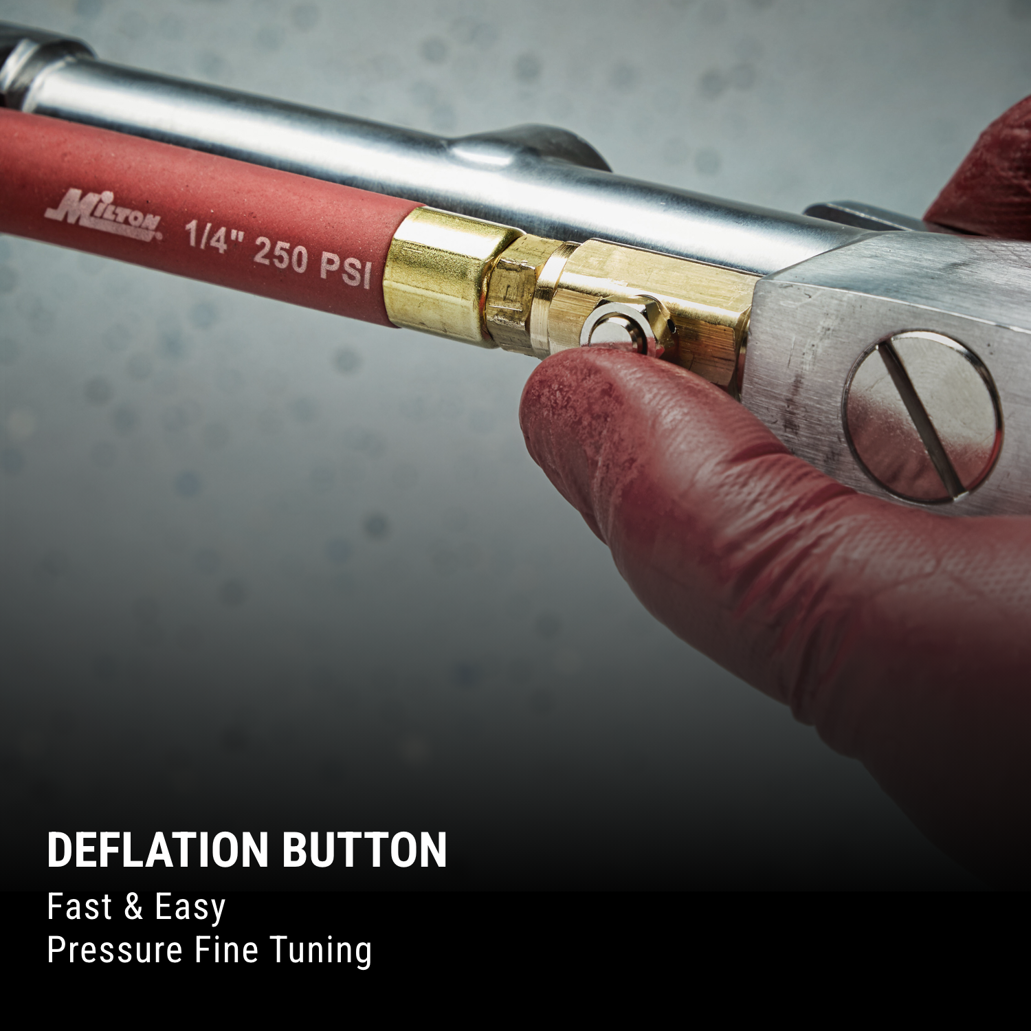 NEW & IMPROVED - s506 Milton® Tire Inflator Gauge with Dual Head Air Chuck 15” Air Hose 10-160 PSI