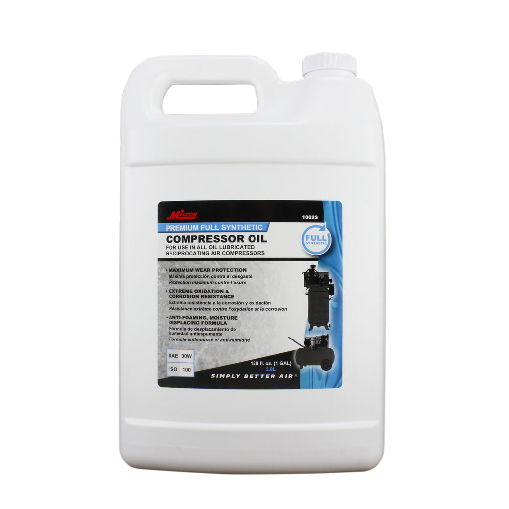1002S - Milton® Premium Full Synthetic Air Compressor Oil, 1 Gallon (SAE 30W, ISO 100) 6 Pack