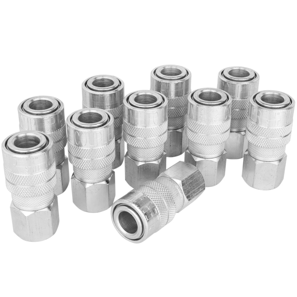 718ST - Milton® 3/8" Steel (M-STYLE®) Quick-Connect Steel Coupler, Female (Box of 10)
