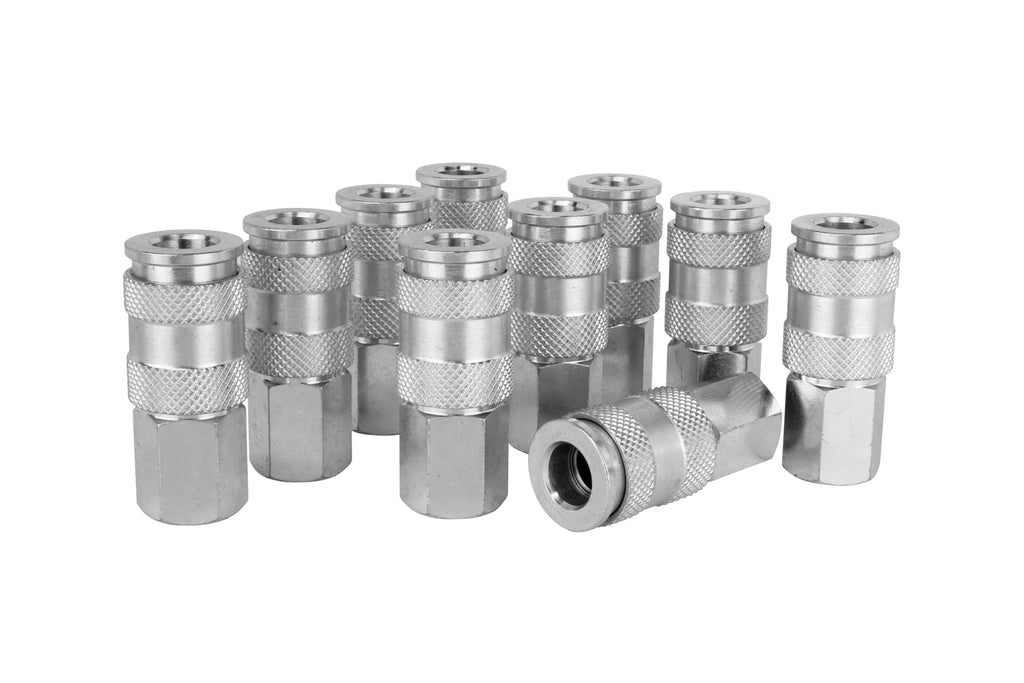 766ST - Milton® 3/8" FNPT High Flow (V-Style) Quick-Connect Steel Coupler (Box of 10)