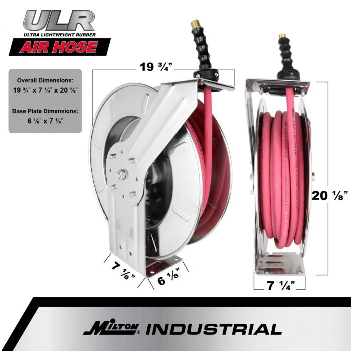 2755-2538SS - Milton® Industrial Stainless Steel Hose Reel Retractable, 3/8