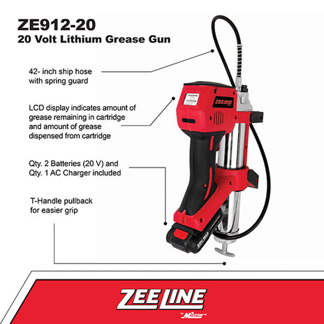 ZE912-20 - 20 Volt Lithium Grease Gun