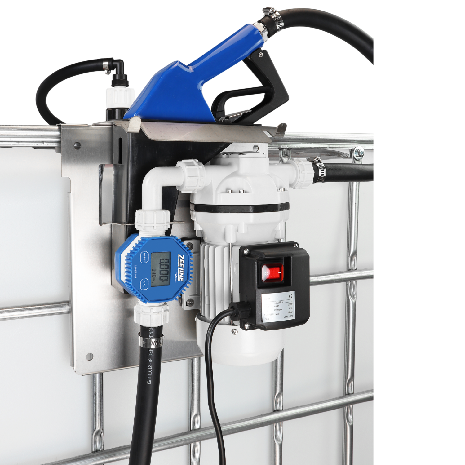 ZE9115-IBC1 - DEF Electric Pump Kit w/Stainless Steel Auto Shut-Off Nozzle and Meter