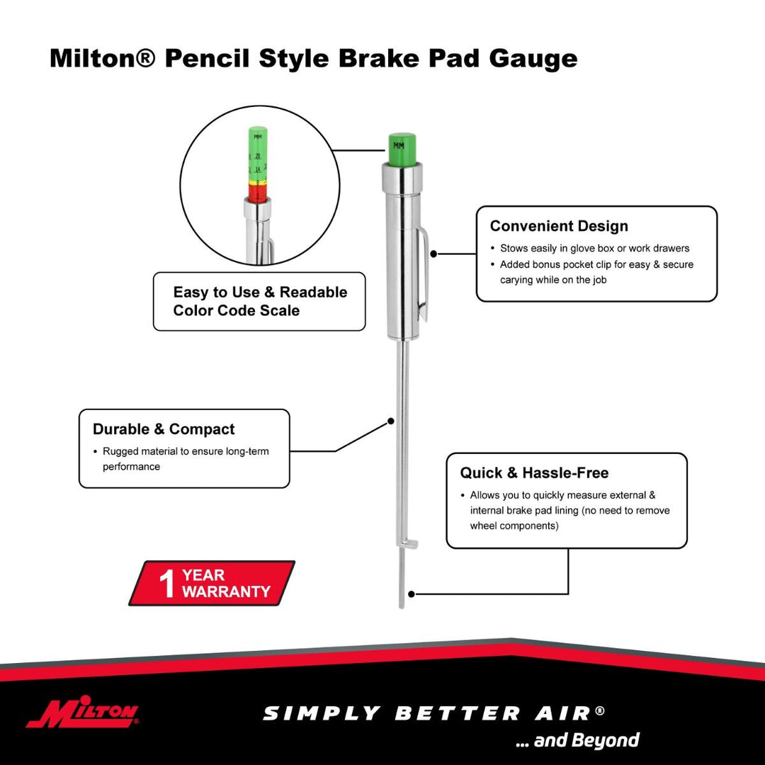 4LIFETIMELINES Brake Pad Thickness Gauge Tool - 8 Color-Coded Gauges, SAE & Metric Markings, Steel - View #8